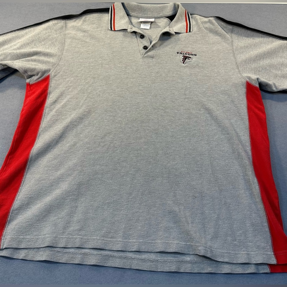 NFL Atlanta Falcons Gray and Red Polo Shirt Men’s Size XL